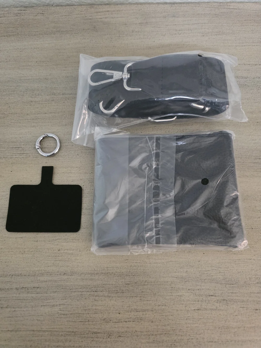 Universal Black Travel Phone Pouch with Strap and Keyring